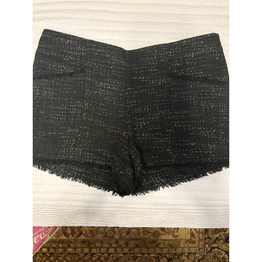 Ann Taylor LOFT  Tweed Shorts Black Frayed Raw Hem Size‎ 8 NWT